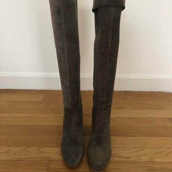 Belle by Sigerson Morrison Honey Suede Knee Boots - Picture 6 of 8